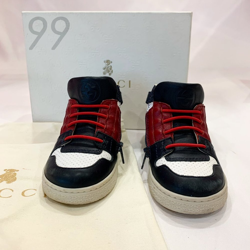 Gucci High Tops with Navy Blue, Red, and White - Size 21 (US5)